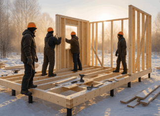 Можно ли строить каркасный дом зимой?